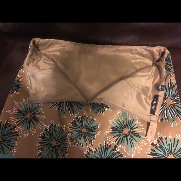 Carlisle Beaded Green and Tan Skirt - Picture 4 of 5